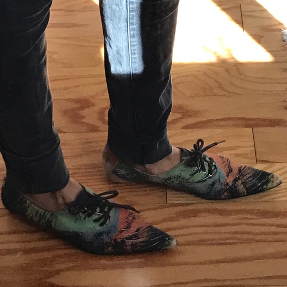 Vintage Materia Prima hand painted laced flats - Picture 7 of 8